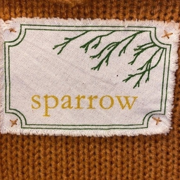Anthropologie Sparrow Retro Knit Sweater Mini Dress Cowl Neck Orange size L - Picture 5 of 13